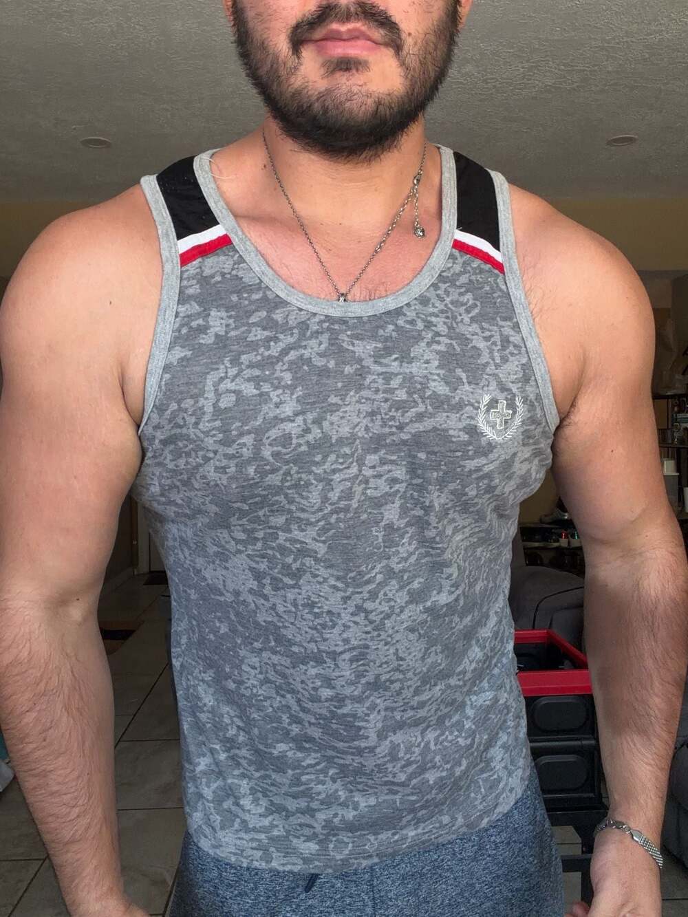 Andrew Christian Burnout Camo Mesh Tank Top